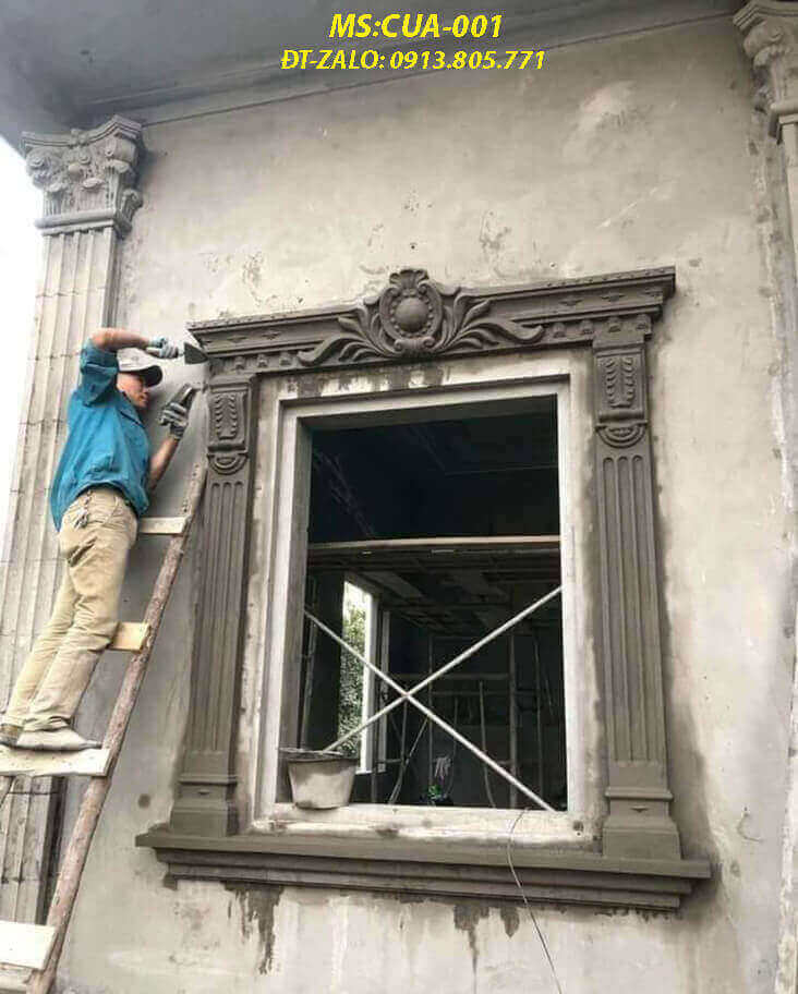 cách tính vật tư đắp chỉ cửa nhà phố CUA001